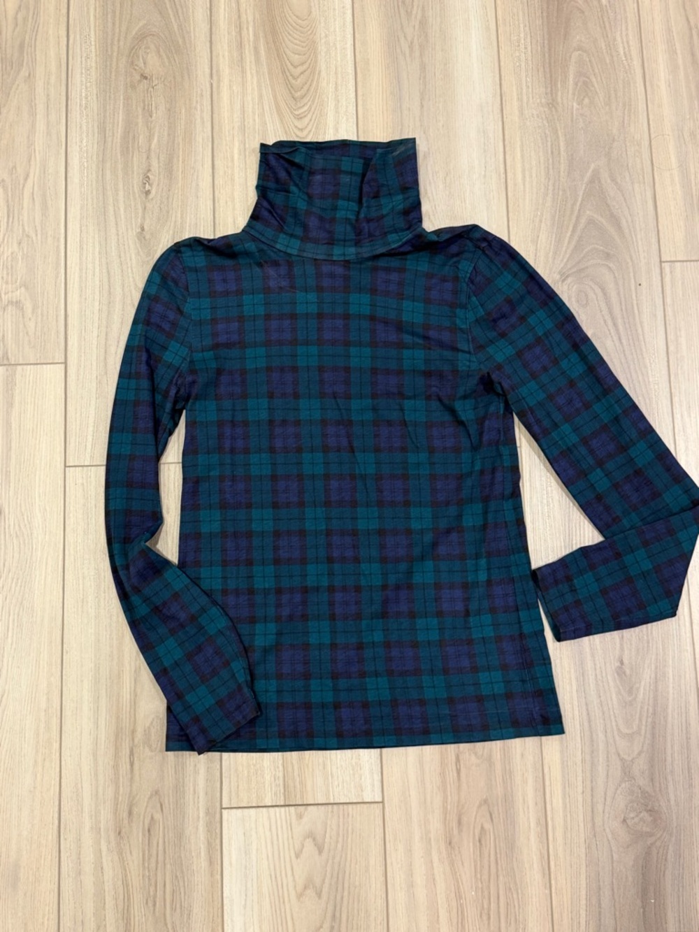 J. Crew Teal and Navy Plaid Shirt
